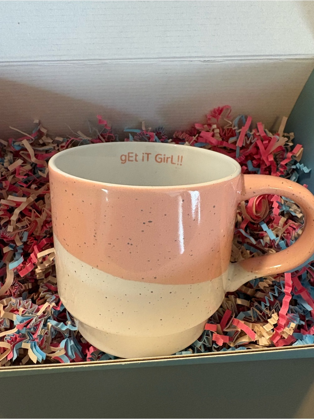 Get It Girl!! Pink and Cream Ceramic Coffee Mug